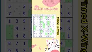 Sudoku Practice 351Finned XWing mathematics sudokugame braintest [upl. by Enahsed]