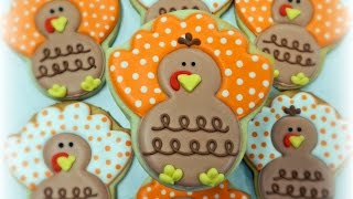 How to Decorate a Polka Dot Turkey Cookie [upl. by Ruford]