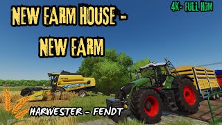 NEW FARM HOUSE  NEW FARM IM REAPING WHEAT  FENDT  NEWHOLLAND HARWESTER  4K FULL HD [upl. by Naaman991]