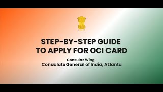 StepbyStep Guide to apply for OCI Card By Consulate General of India Atlanta [upl. by Parfitt349]