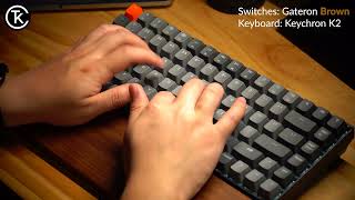 Ultimate Gateron Switches Typing Sound Test Red Blue Brown White Yellow Black Green [upl. by Samot]