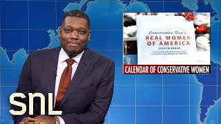 Weekend Update Alaska Airlines Buys Hawaiian Airlines Calendar of Conservative Women  SNL [upl. by Erolyat]