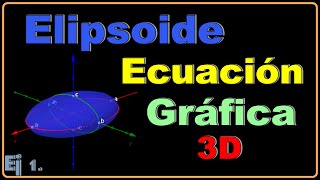 Superficies cuadráticas  Elipsoide  Ecuación y gráfica en 3D  Ejercicio resuelto [upl. by Buna]