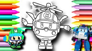 Robocar Polie CARTOON Helicopter 🚁 drawing 🖌️🎨  Robocar poli TV cartoon  episode1  Crafts ✨ [upl. by Tierza]