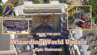 Epic Universe Wizarding World of Harry Potter Construction Update From The Sky [upl. by Akenn]