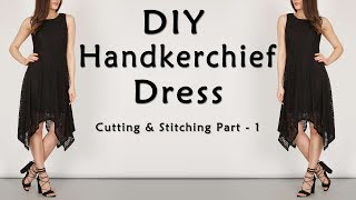 DIY Designer Handkerchief Dress  Hanky Dress Tutorial [upl. by Lathan]