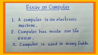 Essay on Computer 10line Essay on Computer  Computer essay writing in English [upl. by Launam]