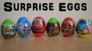 Surprise Eggs Toy Story 3 Thomas And Friends Cars 2 Scoobey Doo Power Rangers Peppa Pig Opening [upl. by Scheers821]