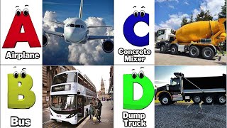 Learn ABC Vehicles Song  Learn Alphabets And Vehicles  Fun Music For Kids abcd abcsong [upl. by Waring897]