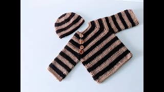 How to crochet baby sweaterbaby cardiganjumpercrochethow to crochet [upl. by Adnoved]