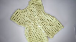 Crochet 82 How to crochet summer baby romper [upl. by Enyawed873]