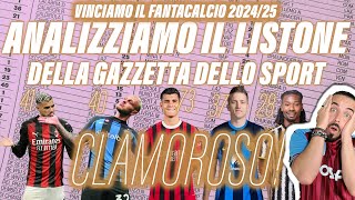 FANTACALCIO 202425 ANALIZZIAMO IL LISTONE DELLA GAZZETTA DELLO SPORT [upl. by Ester]