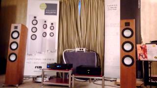 Audio Show 2013 Gauder Akustik Arcona 100 speakers Theriaa phonostage Kuzma turntable Ravel [upl. by Marashio]