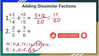 Adding Dissimilar Fractions Tagalog [upl. by Hendricks]