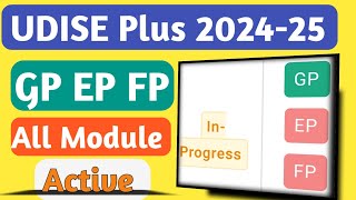 UDISE Plus GP EP FP 202425  EP FP Active  udise plus student data kaise bhare  udise student [upl. by Morocco]