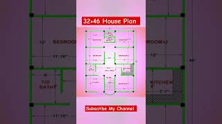 32×46 House Plan housedesign houseplan homeplan [upl. by Anotal288]