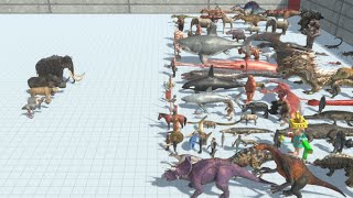 PREHISTORIC MAMMALS Team vs ALL TEAMS Animal Revolt Battle Simulator [upl. by Meerek619]