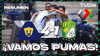 HIGHLIGHTS  Pumas 41 León  Liga Mx AP2024  J1  TUDN [upl. by Odracir]