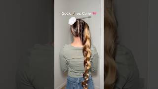 Sock or Curler🤔 heatlesscurls curlswithoutheat healthyhair longhair heatlesshairstyle [upl. by Neenwahs766]