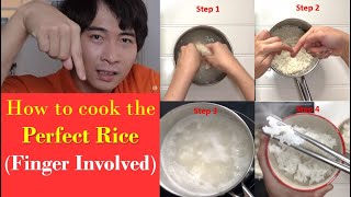 Cooking Perfect Rice Uncle Rogers way Bonus How to measure rice with finger [upl. by Eelyme]