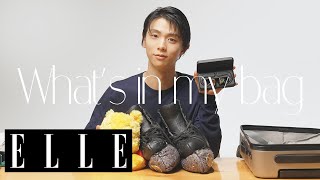 【羽生結弦】愛用バッグの中身を公開！ フィギュアスケート生活を支える貴重な私物とは？｜Whats in my bag｜ ELLE Japan [upl. by Ishmul]