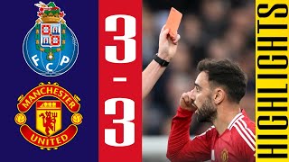 Bruno Fernandes RED CARD  FC Porto vs Manchester United 33 Highlights  Liga Europa 20242025 [upl. by Azil]