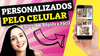 FAÇA VOCÊ MESMO Personalizados para Festa PELO CELULAR  Festa Infantil Tutorial Aula Passo a Passo [upl. by Noedig]