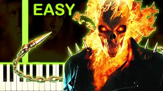 GHOST RIDER THEME  EASY Piano Tutorial [upl. by Leiser]