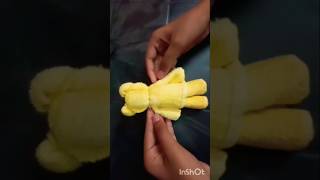 Easy Teddy Bear with Hand Towel 🧸😍 shorts diy tutorial teddy art craft artist bedtimebear [upl. by Rehc]