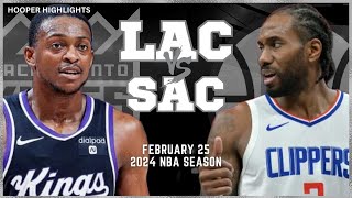 LA Clippers vs Sacramento Kings Full Game Highlights  Feb 25  2024 NBA Season [upl. by Harold]