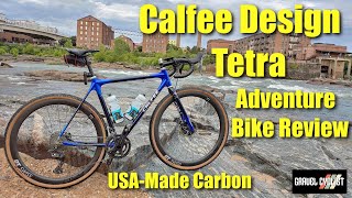 Calfee Design Tetra Adventure Bike Review USAMade Carbon [upl. by Viki]