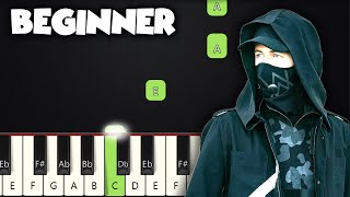 Faded  Alan Walker  BEGINNER PIANO TUTORIAL  SHEET MUSIC by Betacustic [upl. by Bibbie]