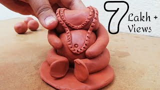 Eco Friendly Ganapati Making Ganesh Making With Home Made Clay 2020 How to make Ganpati At Home [upl. by Lyell]