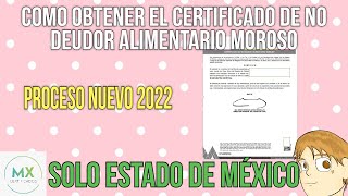 AÑO 2023 COMO OBTENER EL CERTIFICADO DE NO DEUDOR ALIMENTARIO MOROSO SOLO DEL ESTADO DE MEXICO [upl. by Yroc]