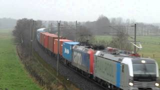 Railpool 193 8018 vor EVBContainerzug HamburgBremen bei Ramelsloh [upl. by Yankee]