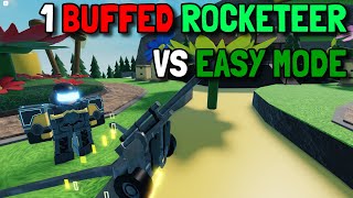 Can 1 Buffed Rocketeer SOLO Easy Mode  Roblox Tower Defense Simulator TDS [upl. by Aigroeg]