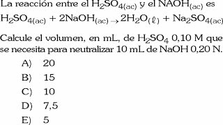 SOLUCIONES  NEUTRALIZACION EJERCICIO RESUELTO [upl. by Annairt]