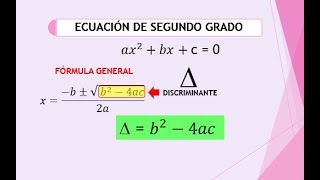 EL DISCRIMINANTE EN LAS ECUACIONES E INECUACIONES DE SEGUNDO GRADO [upl. by Auhso]