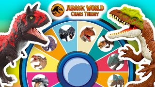 Jurassic World Dinosaurs Battle Spin The Wheel Game Carnotaurus Lophostropheus Jakapil Kryptops [upl. by Renckens]