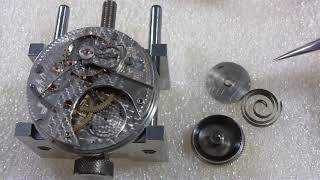 How I install a pocket watch mainspring Hamilton 940 going barrel [upl. by Almond]