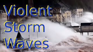 Teignmouth seafront storm waves batter town and demolish railway [upl. by Damiano]