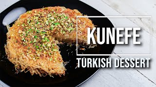 Turkish kunefe recipe Homemade cheese kataifi Turkish dessert How to make kanafeh [upl. by Harimas]