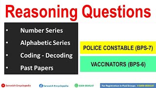 Reasoning Questions  Solution  Police Constable BPS7  Vaccinators BPS6 [upl. by Eilzel]