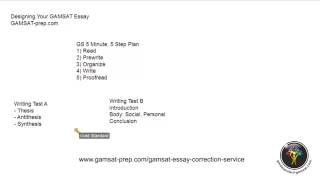 GAMSAT Writing Test B Designing your GAMSAT essay by GS markingcorrection service [upl. by Tehc844]