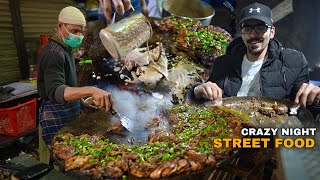 FULL NIGHT LAHORI STREET FOOD IN PAKISTAN  Sheefa Mutton Keema amp Arif Chatkhara [upl. by Ahsyekat]