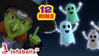 Paanch Chhote Bhoot Kood Rahe Hain  Hindi Rhymes for Children  Infobells [upl. by Revolc86]