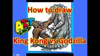 How to draw King Kong vs Godzilla [upl. by Danielson]