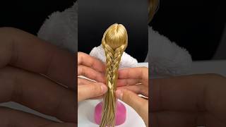 MERMAID TAIL BRAID on doll hair dolls hairstyles braids barbie dollhairstyles barbiemakeover [upl. by Greabe]