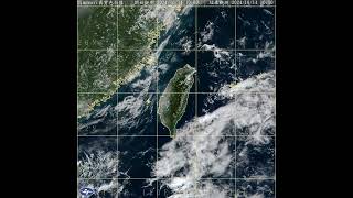 Thunderstorms close to 235N northeasterly flows over the oceans west of Taiwan on 14 Oct 2024 [upl. by Thisbee]