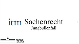 Sachenrecht der Jungbullenfall [upl. by Rysler]